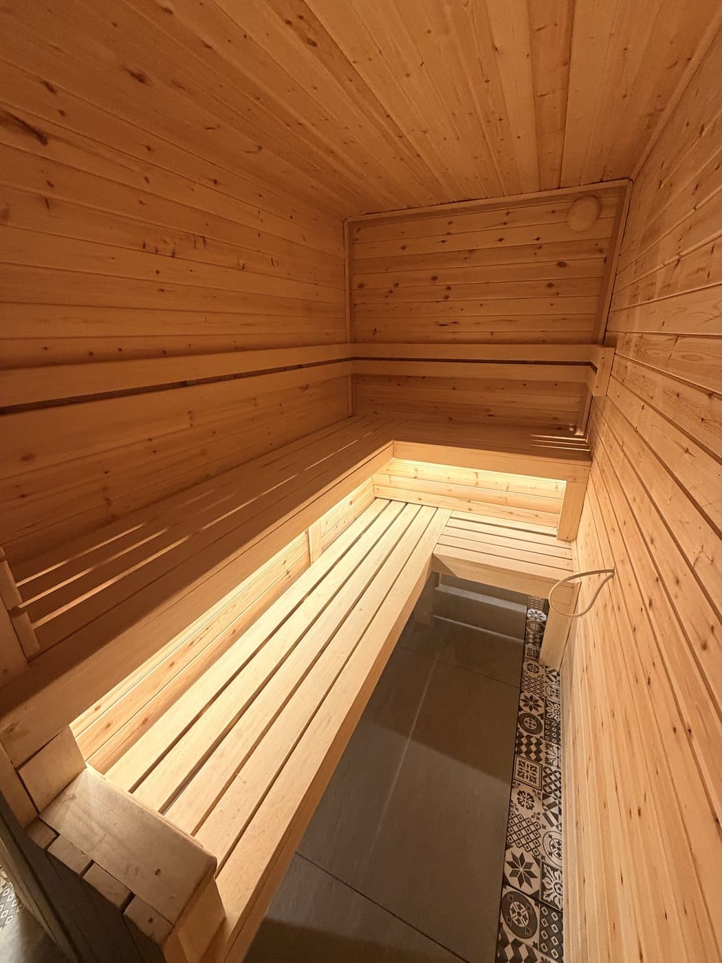 The Hideout Liverpool — sauna interior, warm light